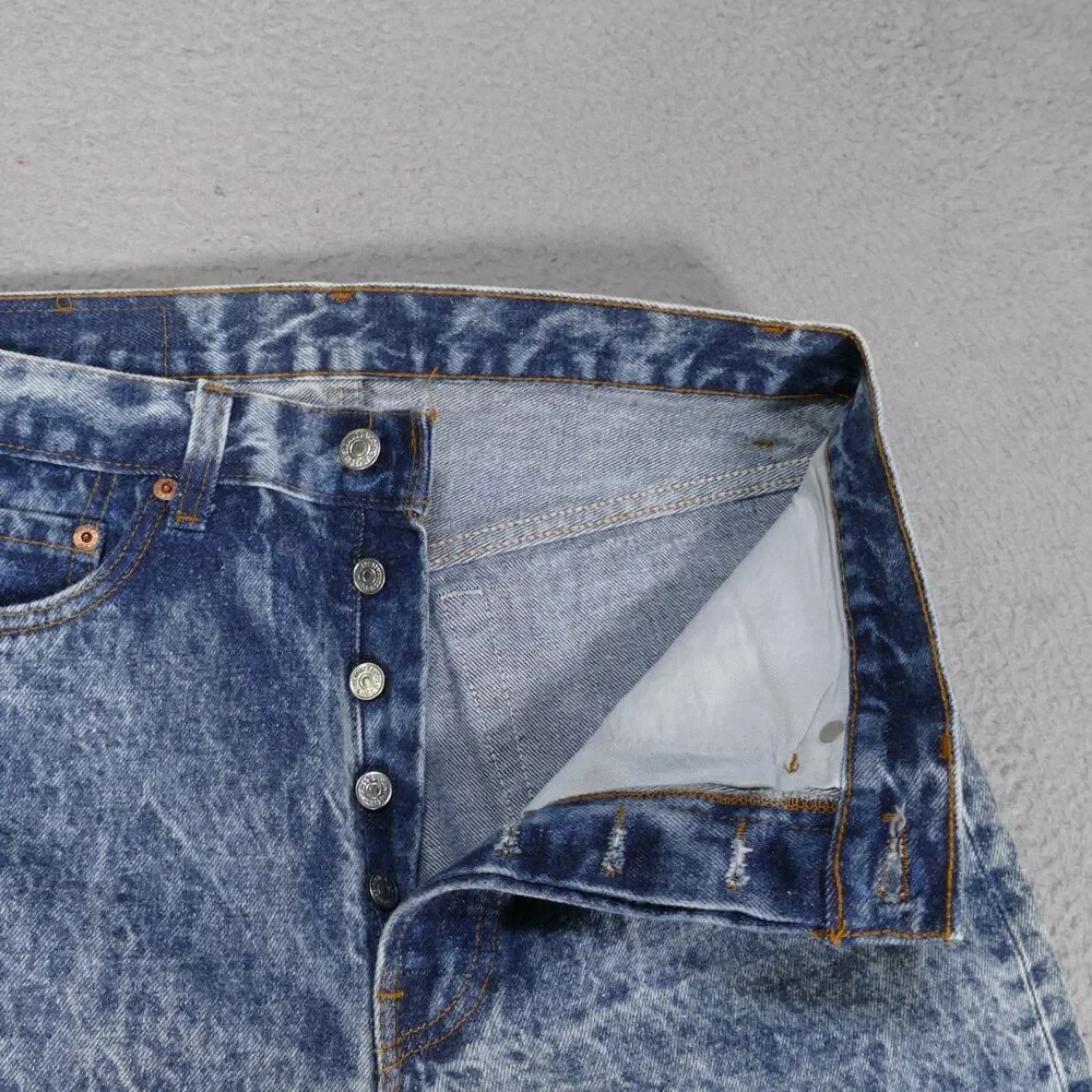 Vtg 80's Levi’s 501 Preshrunk Jeans USA Deadstock NWT 32x34 Button Fly Acid Wash